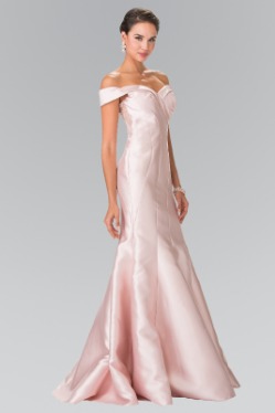 블러쉬 오프숄더  프롬 파티 웨딩 이브닝 드레스